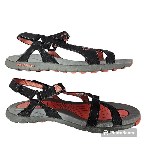 Merrell Lissim Lattice Sport Sandal Black Coral NWOT Women's Size 10 - Picture 2 of 9